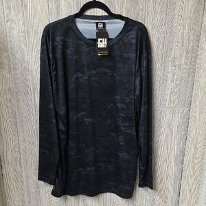 GH Greater Half Black Camouflage Long Sleeve Shirt Mens 2XL NEW